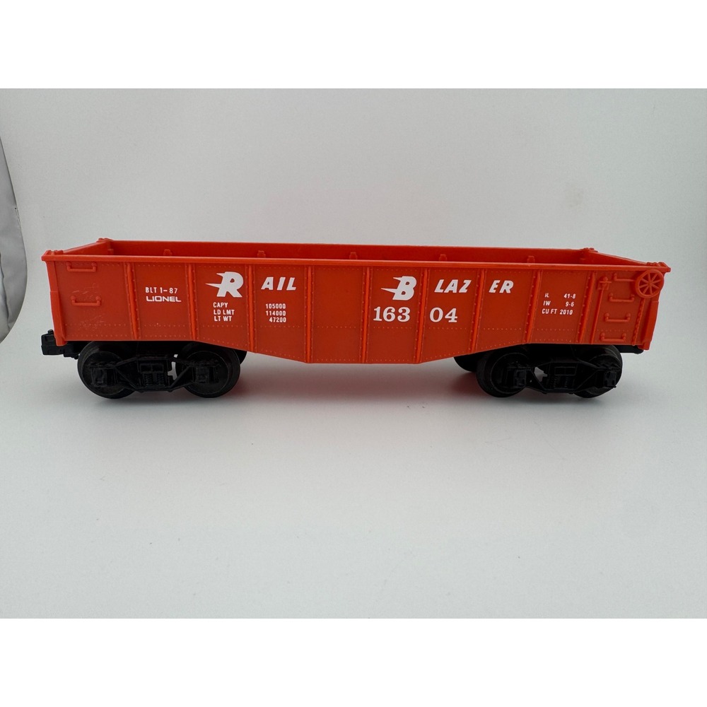 Lionel‎ Rail Blazer 16304 Gondola Car Orange O Scale Train Rolling Stock 1987